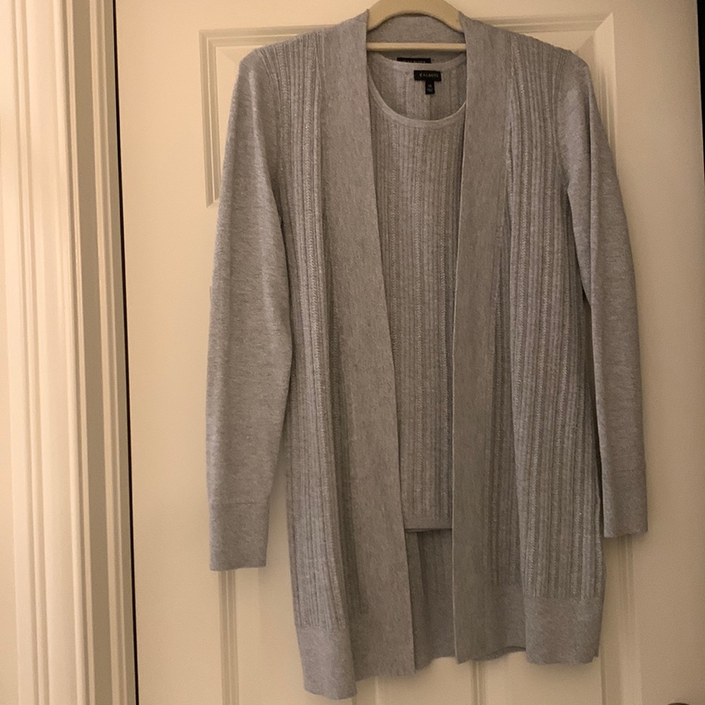 Talbots Soft Gray Knit Cardigan